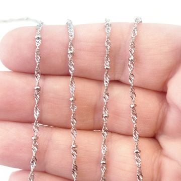 ÇLZ-33 Gümüş Renk 316L Cerrahi Çelik Singapur Zincir