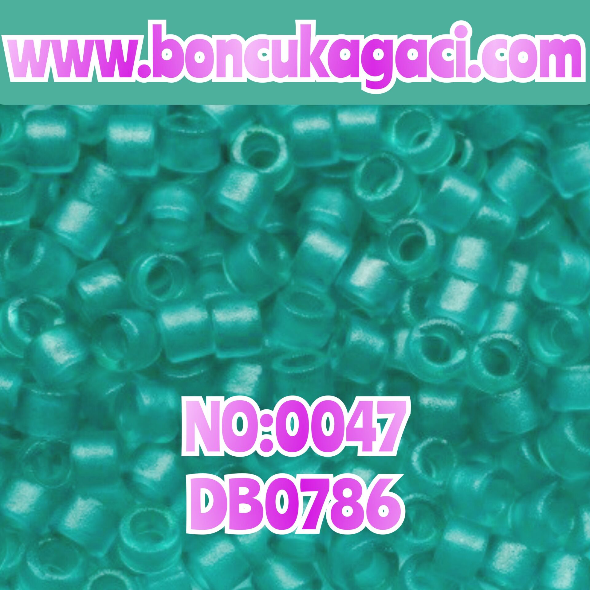 NO:047 Miyuki Delica Boncuk 11/0 DB0786 Boyalı Şeffaf Su Yeşil