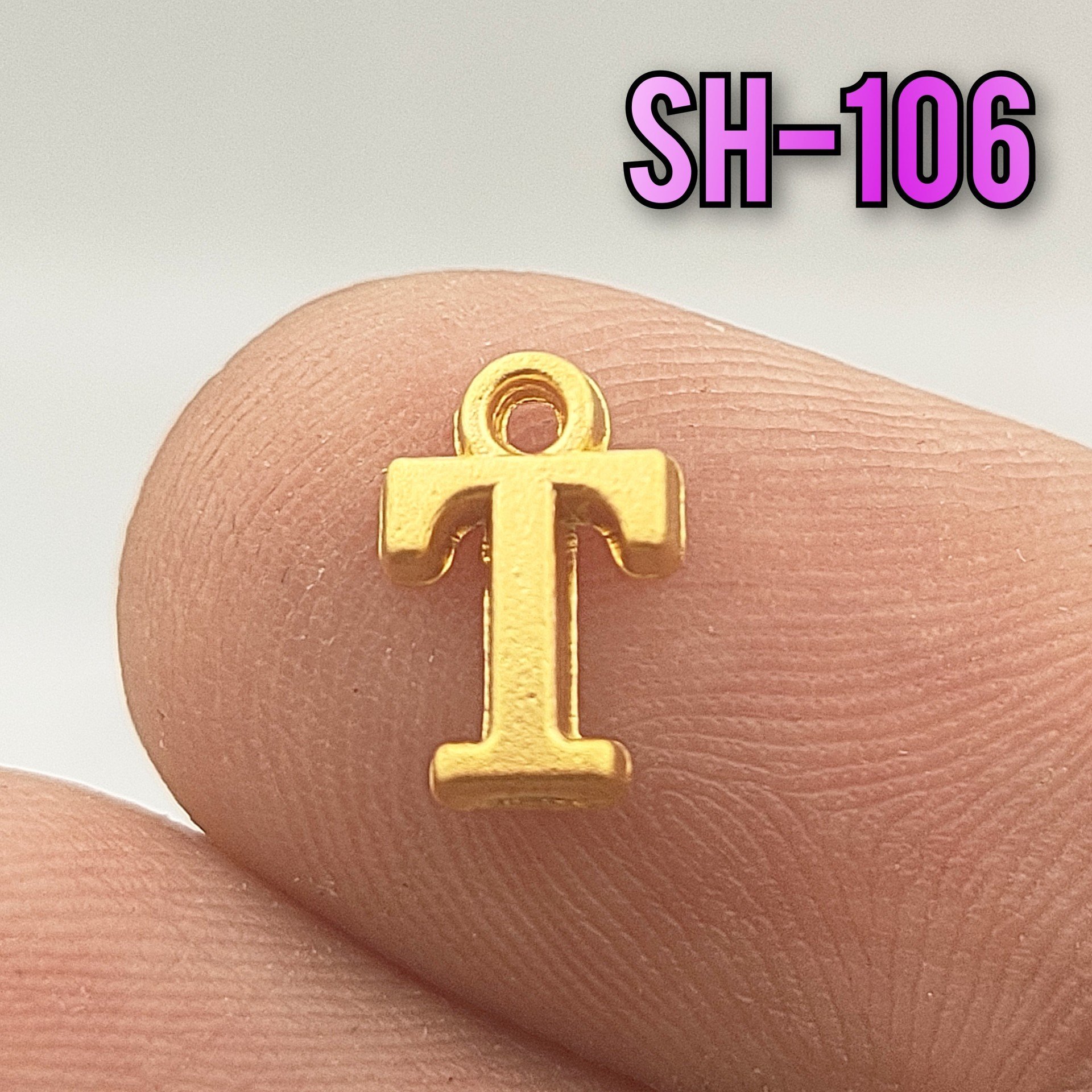 SH-106 24 Ayar Mat Altın Kaplama T Harf Sallantı