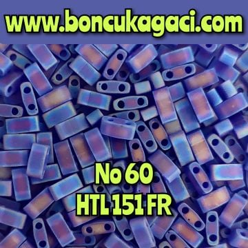 No:60 Miyuki Half-Tila , Half Tila Boncuk HTL 151fr Mat Yanar Döner Kobalt Mavi 5 gr