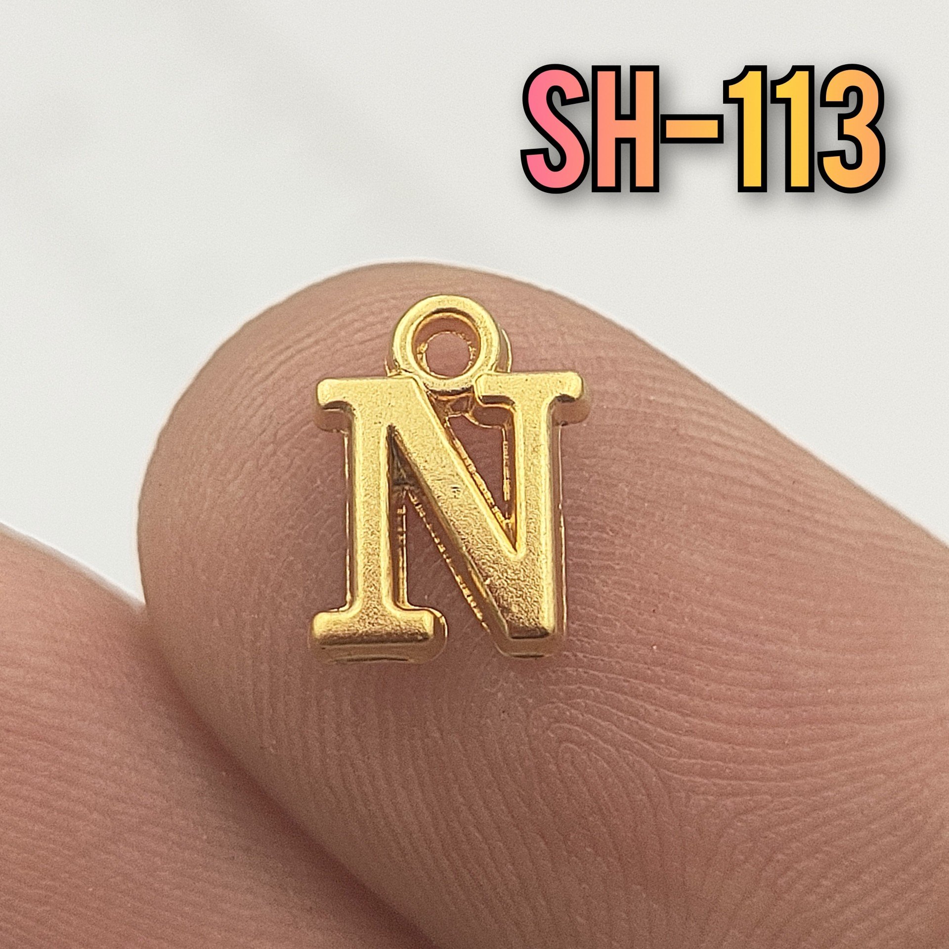 SH-113 24 Ayar Mat Altın Kaplama N Harf Sallantı