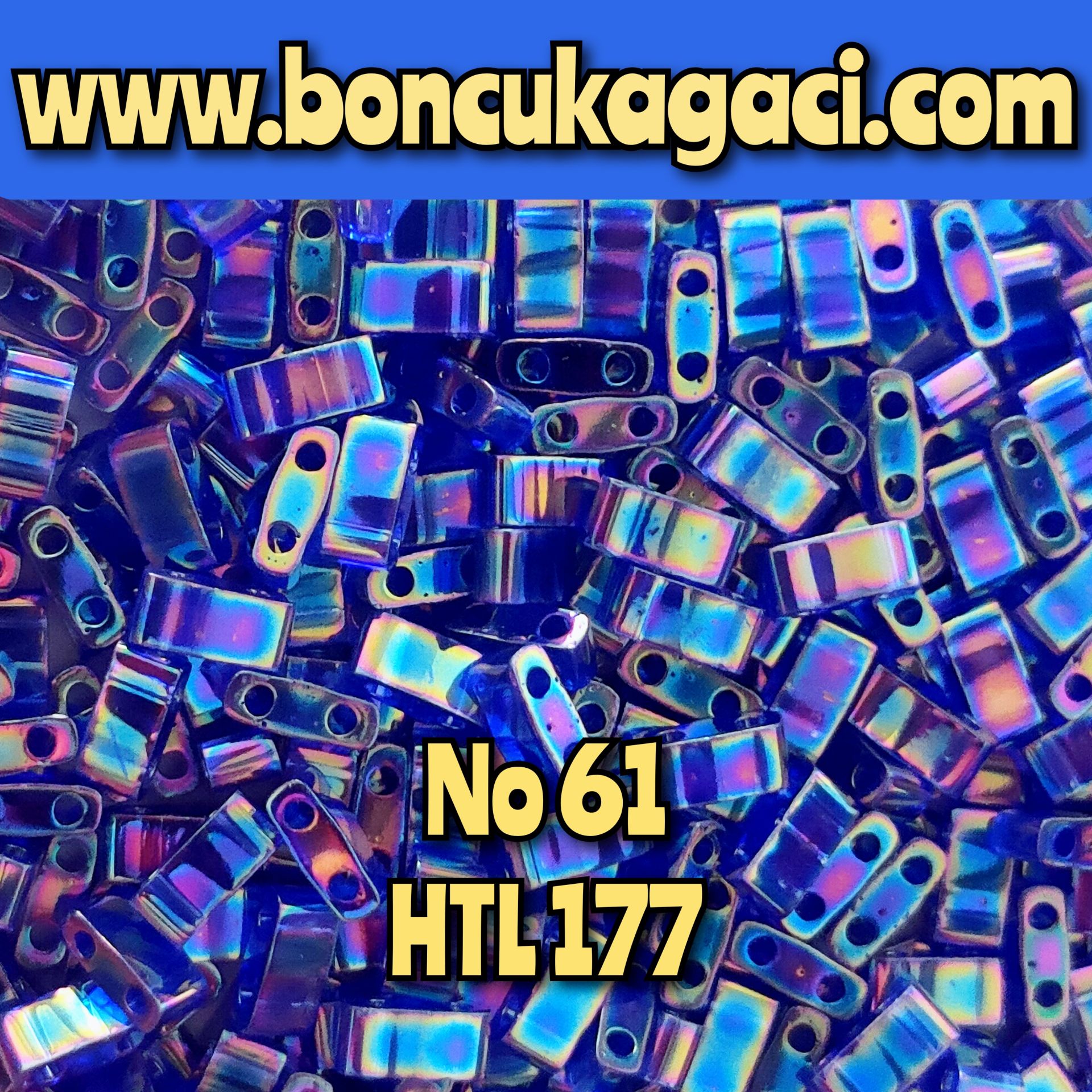 No:61 Miyuki Half-Tila , Half Tila Boncuk HTL 177 Yanar Döner Kobalt Mavi 5 gr