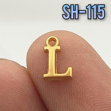 SH-115 24 Ayar Mat Altın Kaplama L Harf Sallantı
