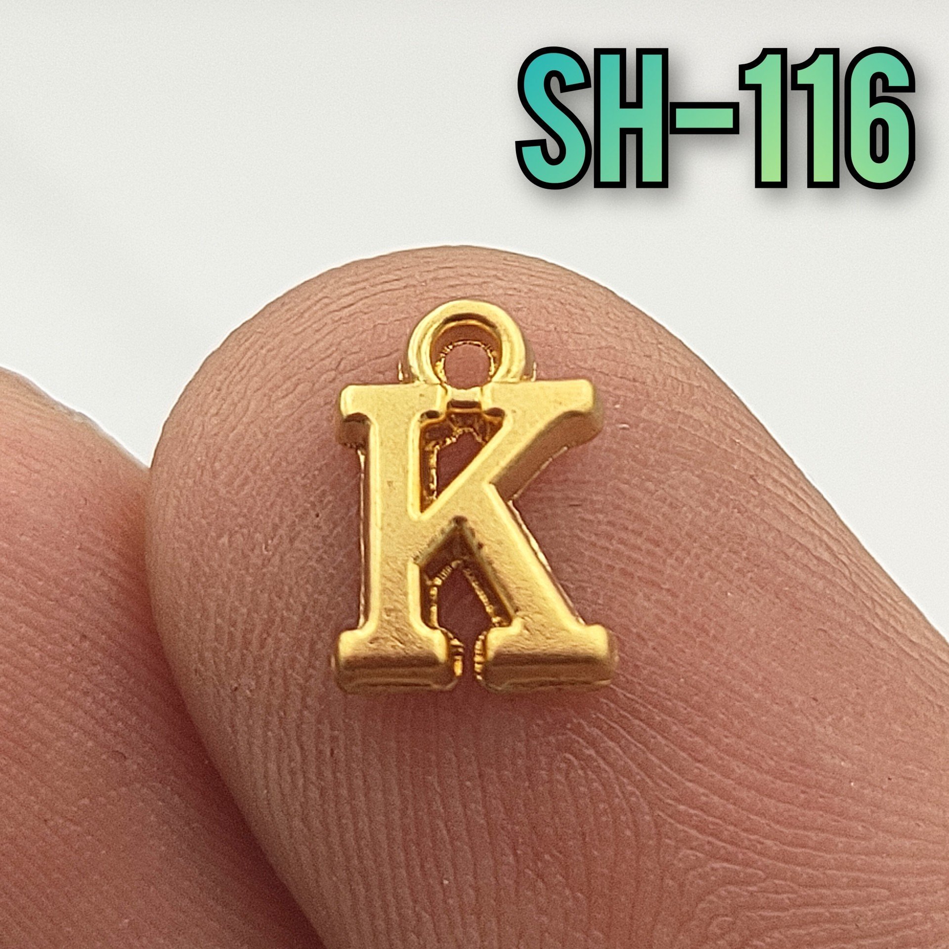 SH-116 24 Ayar Mat Altın Kaplama K Harf Sallantı