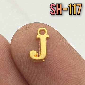 SH-117 24 Ayar Mat Altın Kaplama J Harf Sallantı