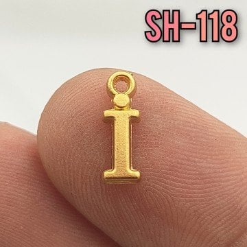 SH-118 24 Ayar Mat Altın Kaplama İ Harf Sallantı