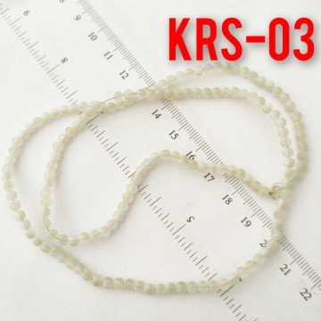 KRS-03 Kırık Beyaz Mat Simli Kristal 4 mm