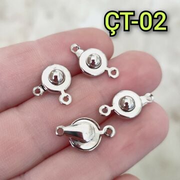 ÇT-02 Çıt çıt kapama rodyum kaplama 4 adet