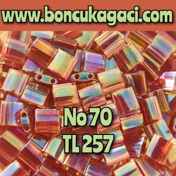 No: 70 Miyuki Boncuk , MİYUKİ TİLA  BONCUK TL257 Yanar Döner Yarı Şeffaf Topaz 5 gr