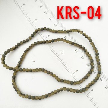 KRS-04 Bej-Antik Kahve Mat Simli Kristal 4 mm