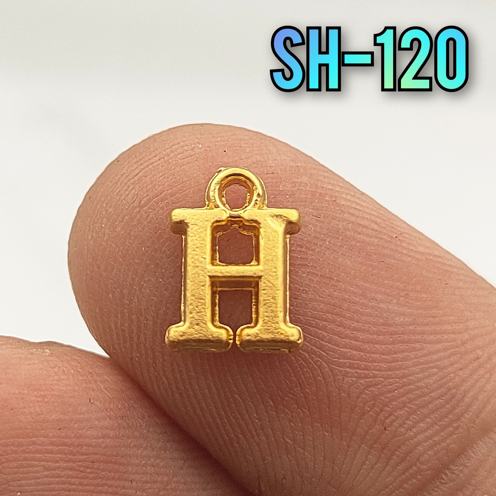 SH-120 24 Ayar Mat Altın Kaplama H Harf Sallantı
