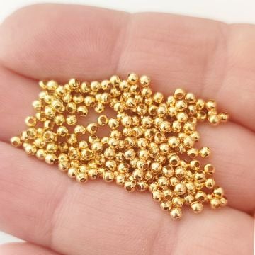 MTB-53 24 Ayar Altın Kaplama Demir Top Boncuk 2 mm