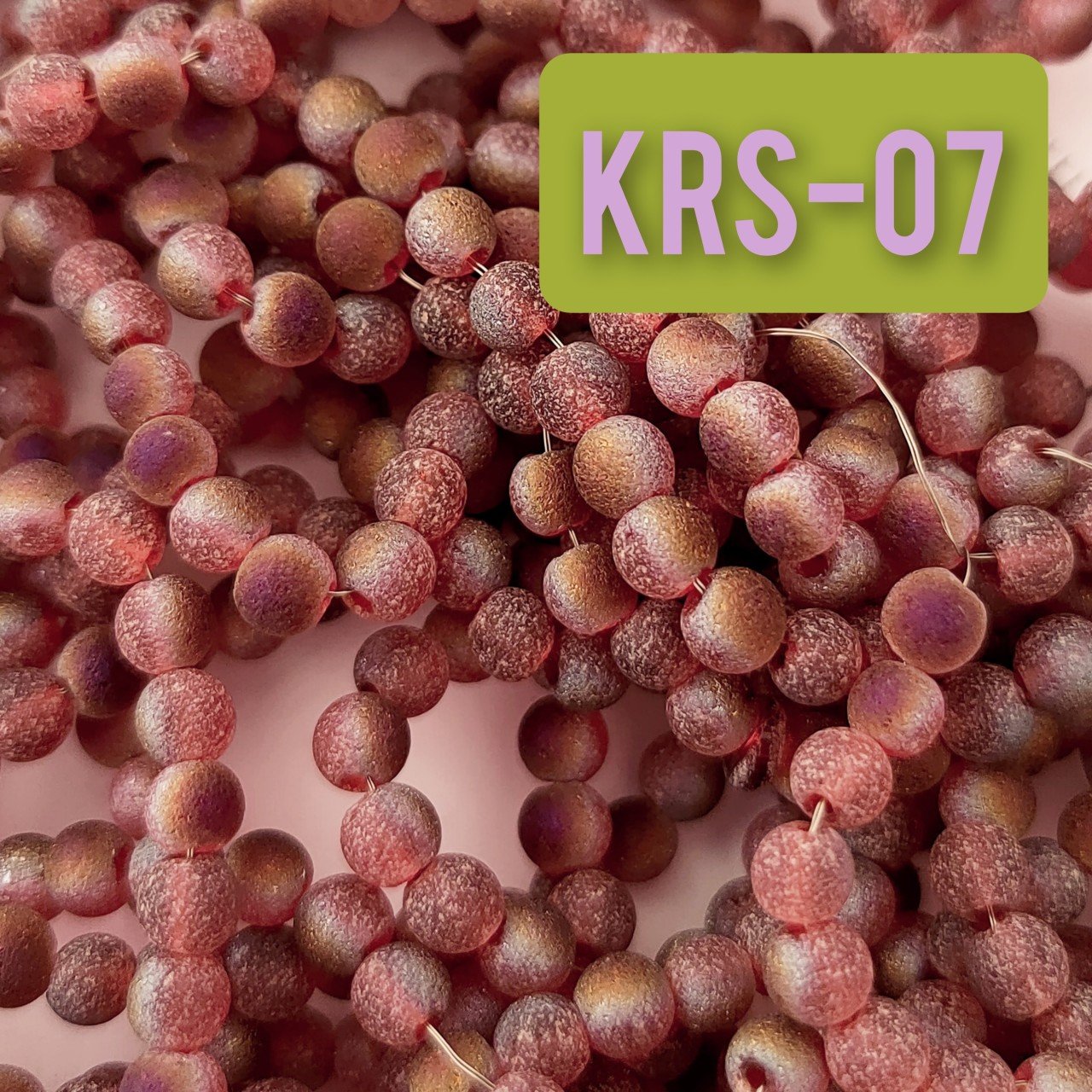 KRS-07 Kırmızı-Mor Mat Simli Kristal 4 mm
