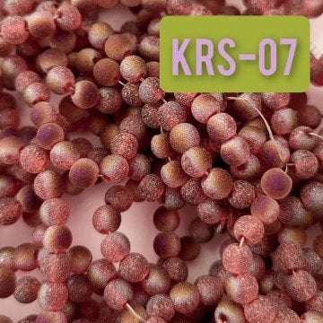 KRS-07 Kırmızı-Mor Mat Simli Kristal 4 mm