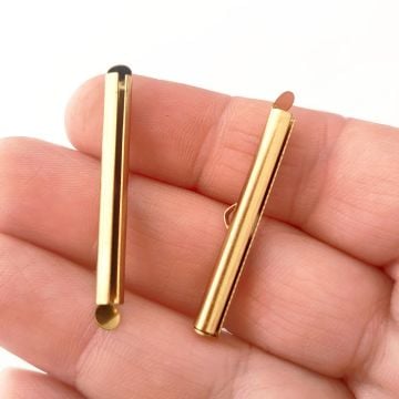 ÇLA-051 A Kalite Kaplama Altın Renk 316L Cerrahi Çelik Korniş Kapama 35 mm