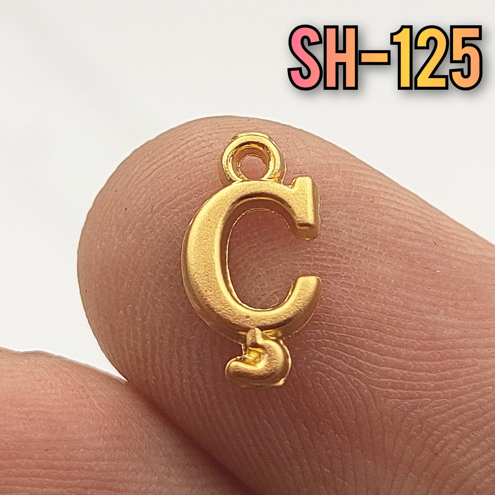 SH-125 24 Ayar Mat Altın Kaplama Ç Harf Sallantı