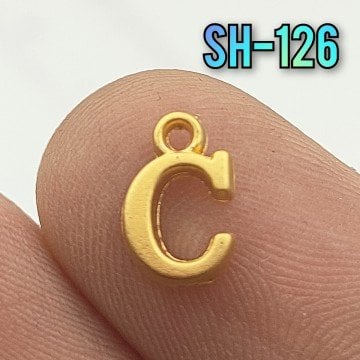 SH-126 24 Ayar Mat Altın Kaplama C Harf Sallantı