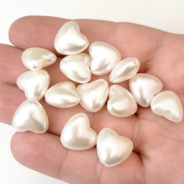 İNC-31 Krem Renk Kalp Barok İnci 13 mm