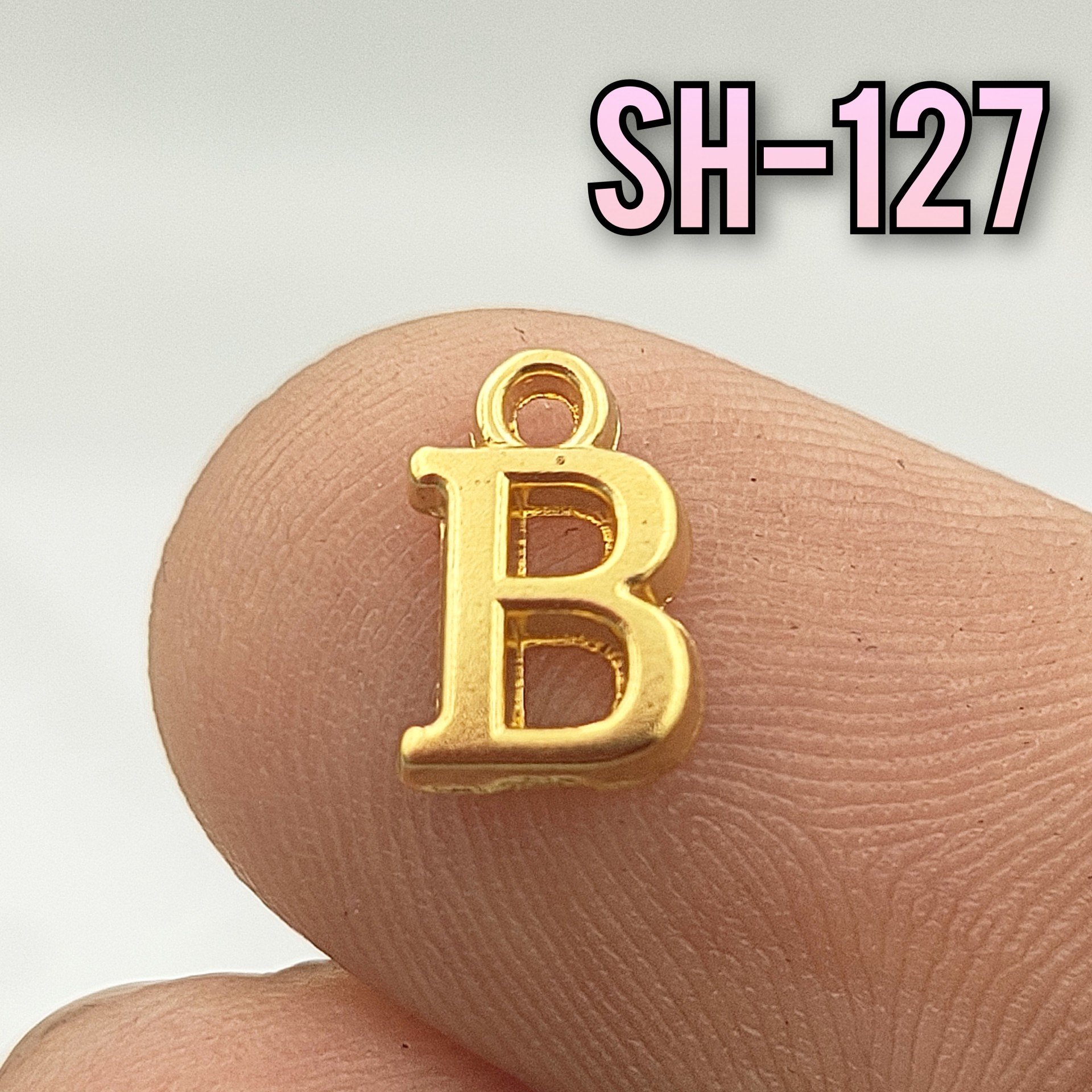 SH-127 24 Ayar Mat Altın Kaplama B Harf Sallantı