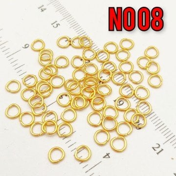H-08 24 Ayar Mat Altın Kaplama Pirinç Halka 5 mm-4 gr