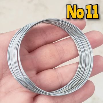 No 11 Helezon Bileklik Teli Nikel Renk 6 cm