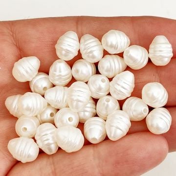 İNC-30 Krem Renk Barok İnci 10*8 mm