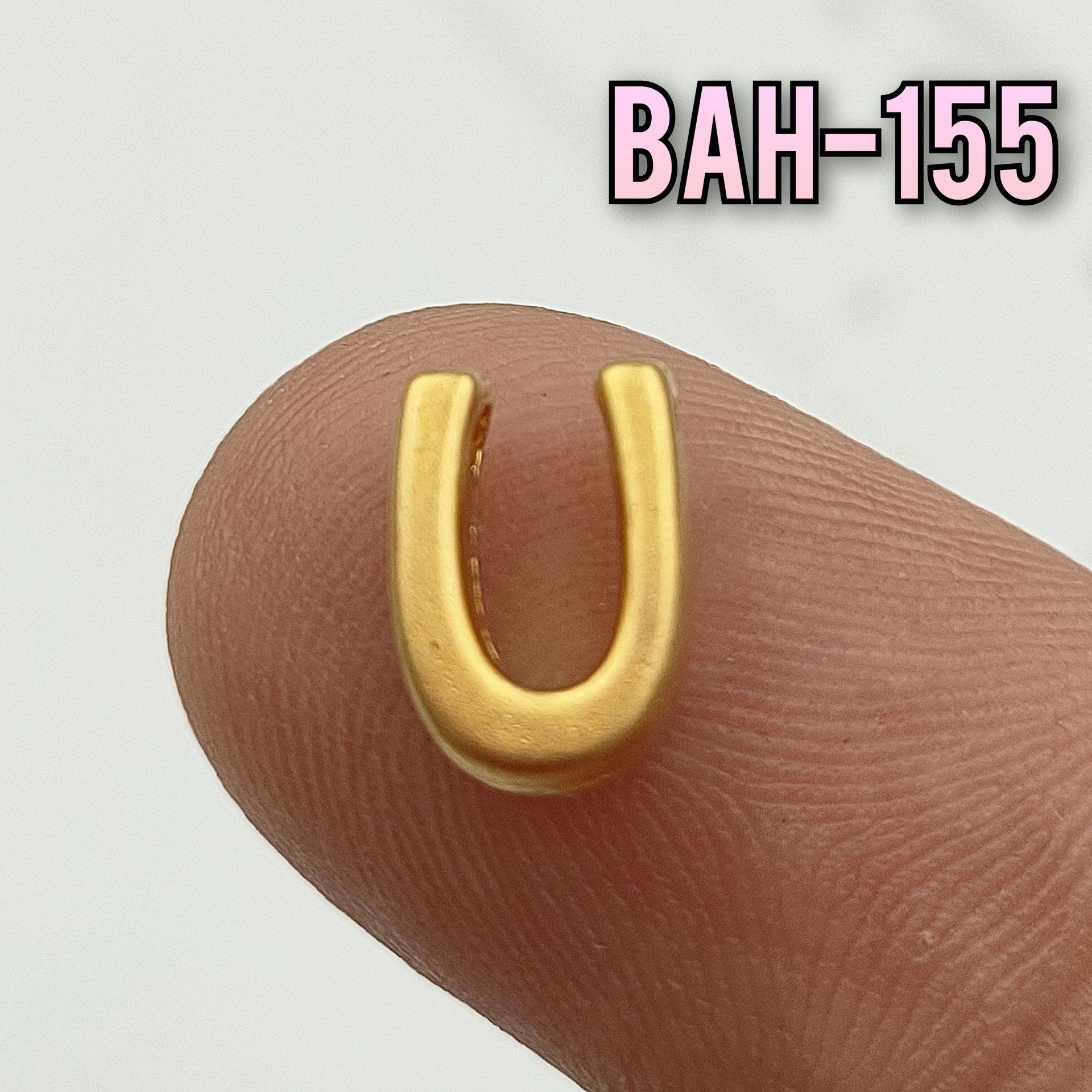 BAH-155 24 Ayar Mat Altın Kaplama U Harfi Boncuk