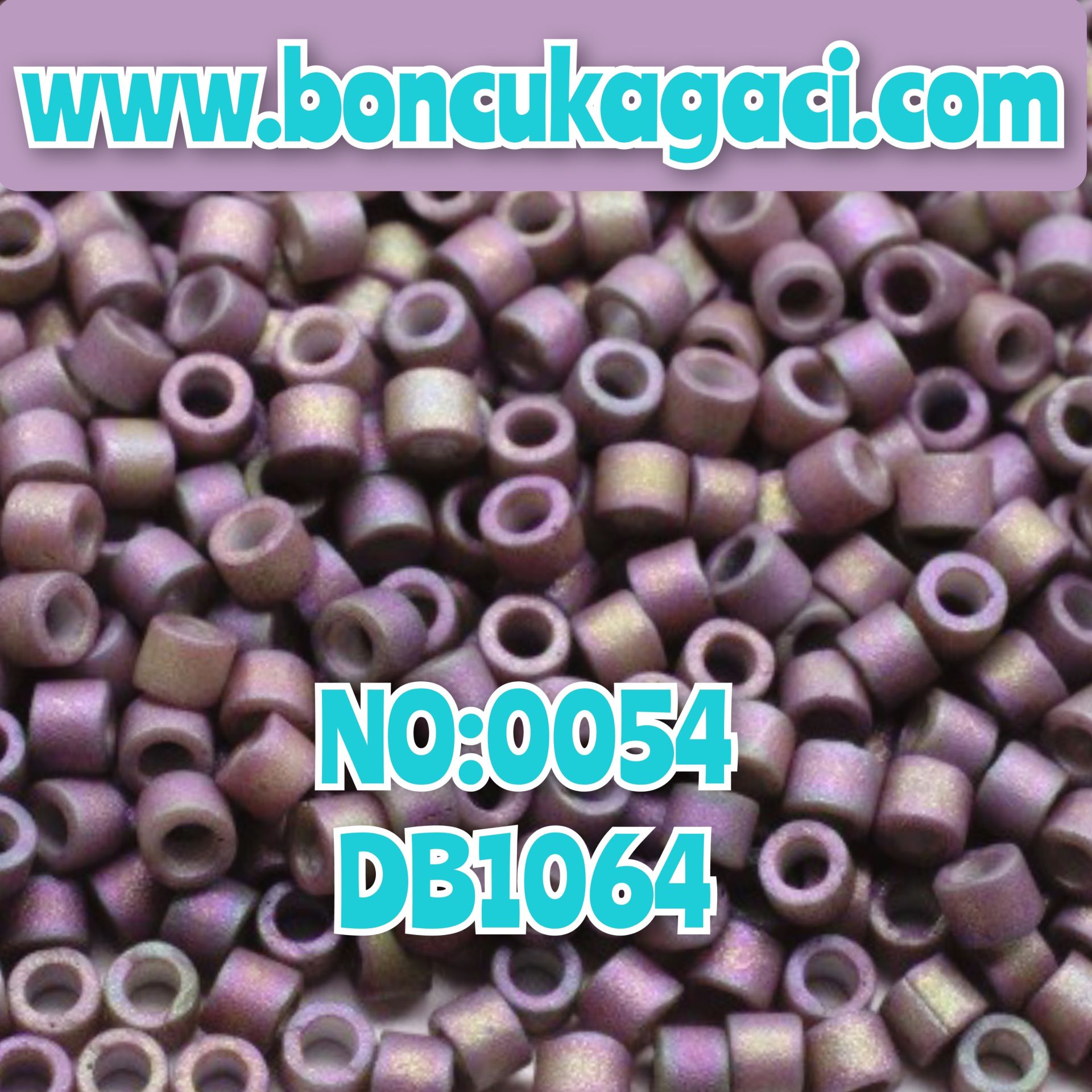 NO:054 Miyuki Delica Boncuk 11/0 DB1064 Opak Metalik Mat Yanar Döner Mor