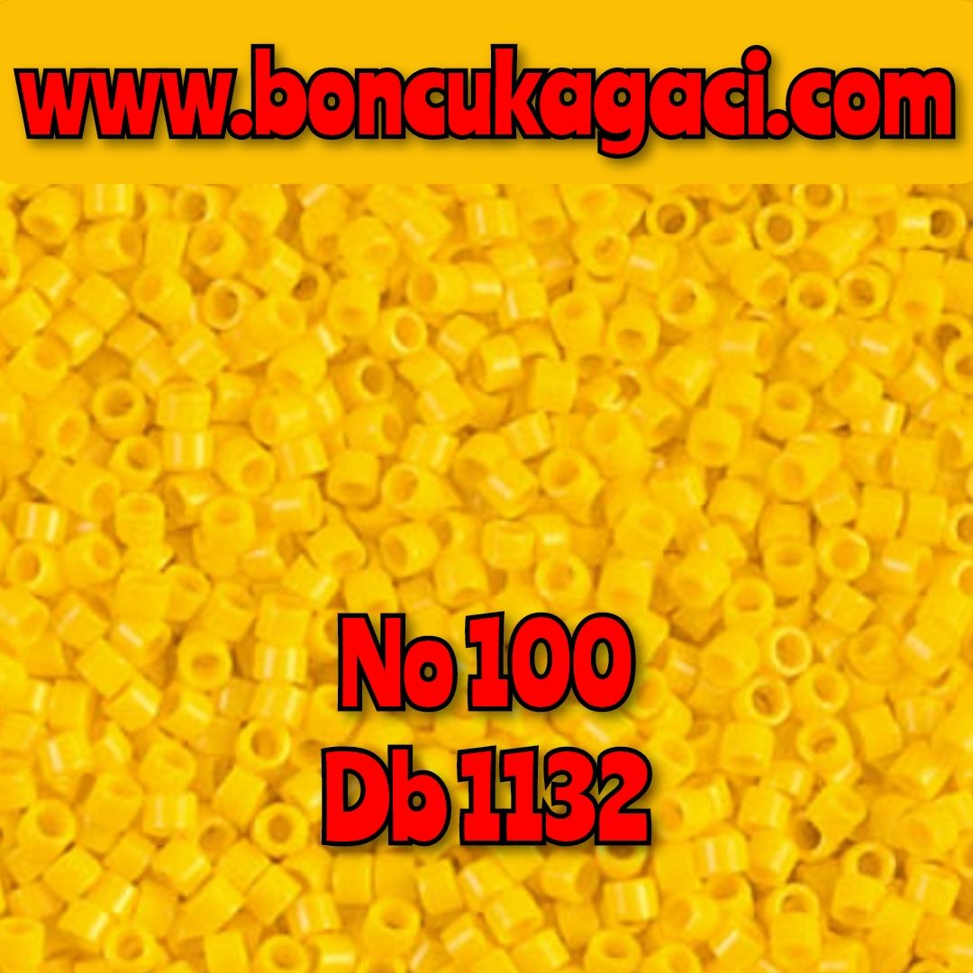 NO:100 Miyuki Delica , Miyuki Boncuk 11/0 DB1132  opak sarı Sarı