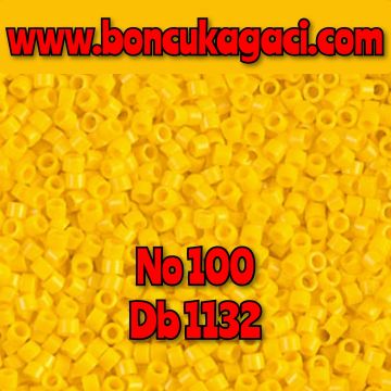 NO:100 Miyuki Delica , Miyuki Boncuk 11/0 DB1132  opak sarı Sarı