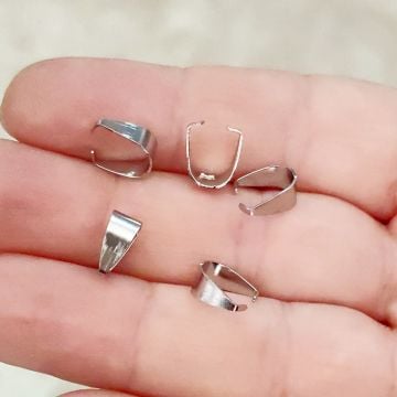 ÇLA-052 A Kalite Gümüş Renk 316L Cerrahi Çelik Mengeç Tepelik 9.5*4.5 mm