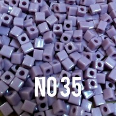 Miyuki 3 mm Küp Boncuk No:35 açık mor opak 5 Gr
