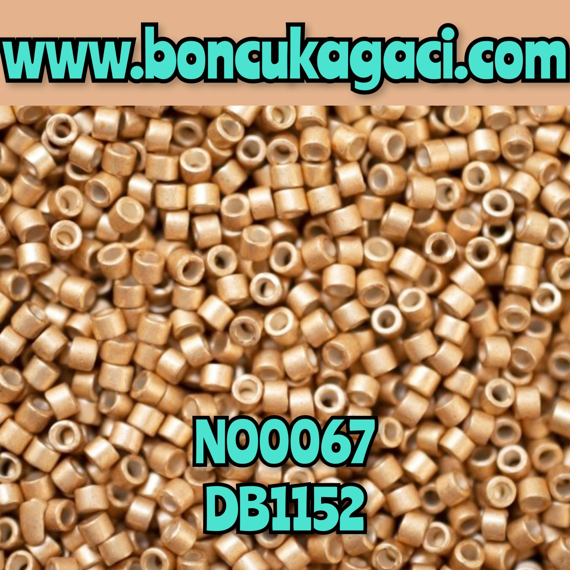 NO:067 Miyuki Delica Boncuk 11/0 DB1152 Galvaniz Kaplama Mat Şampanya
