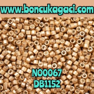 NO:067 Miyuki Delica Boncuk 11/0 DB1152 Galvaniz Kaplama Mat Şampanya