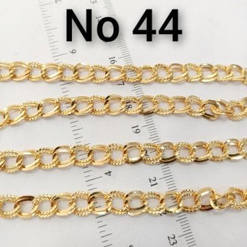 No : 044 Altın Kaplama Desenli Zincir 8 mm