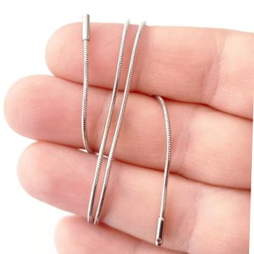 ÇLZ-55 Gümüş Renk 316L Çelik Yılan Yarı Hazır Kolye Zinciri