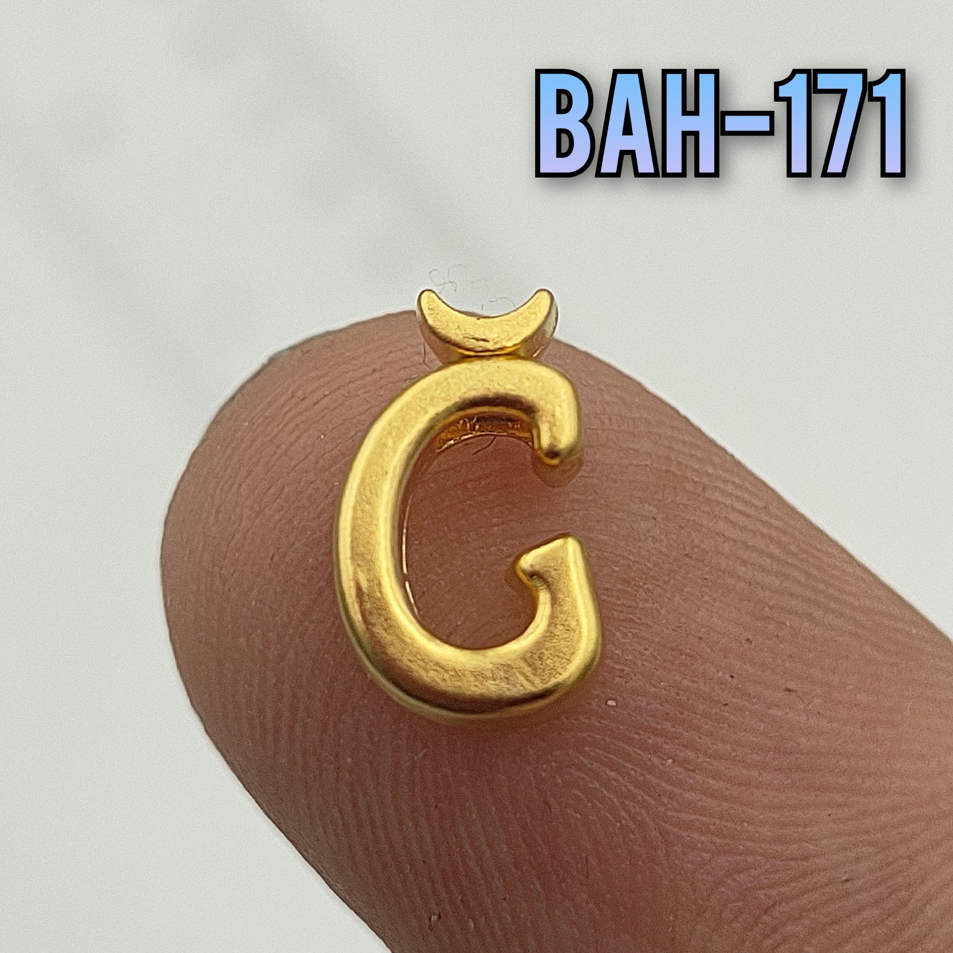 BAH-171 24 Ayar Mat Altın Kaplama Ğ Harfi Boncuk