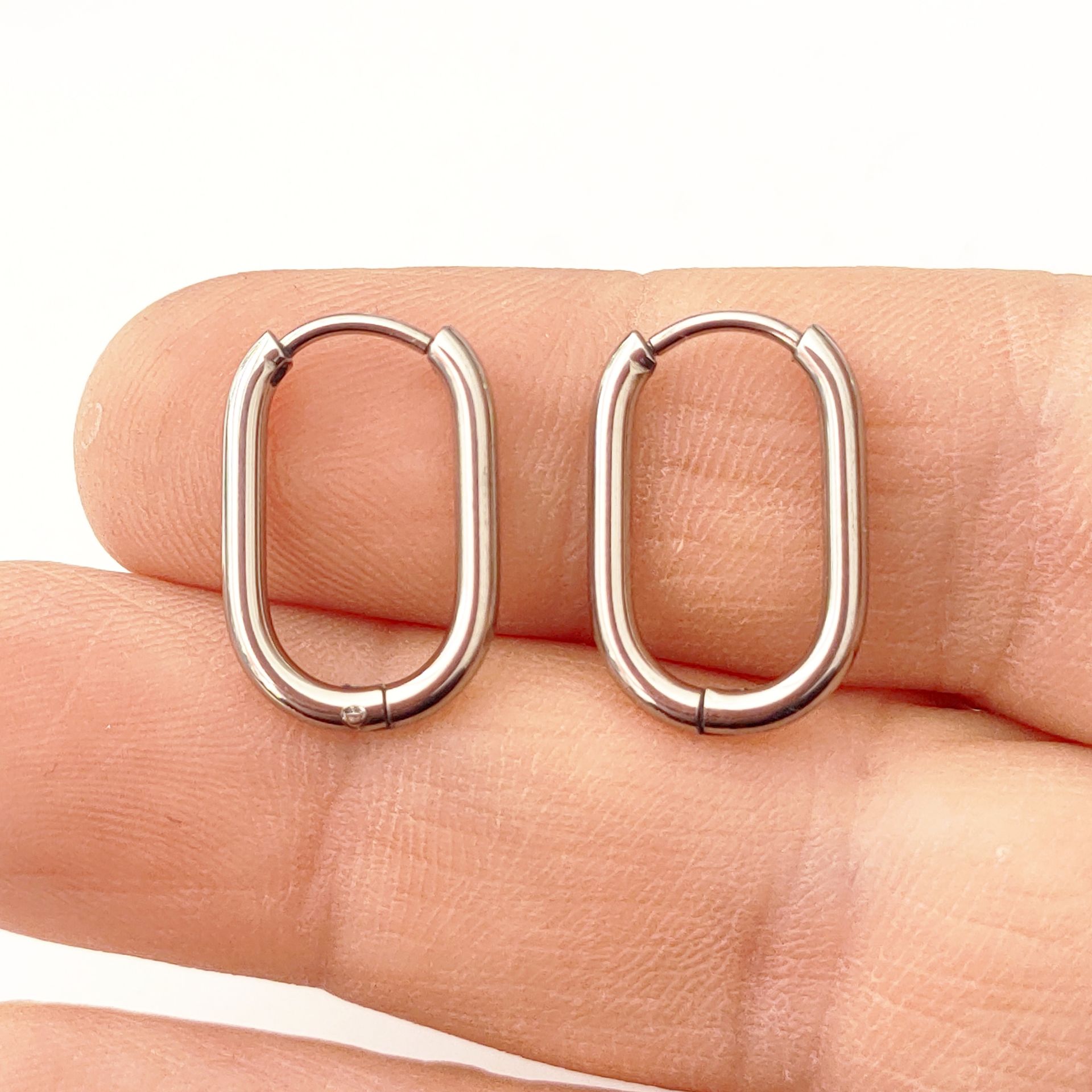 ÇLK-72 A Kalite Gümüş Renk 316L Cerrahi Çelik Küpe Klipsi 18*12.5*1.9 mm