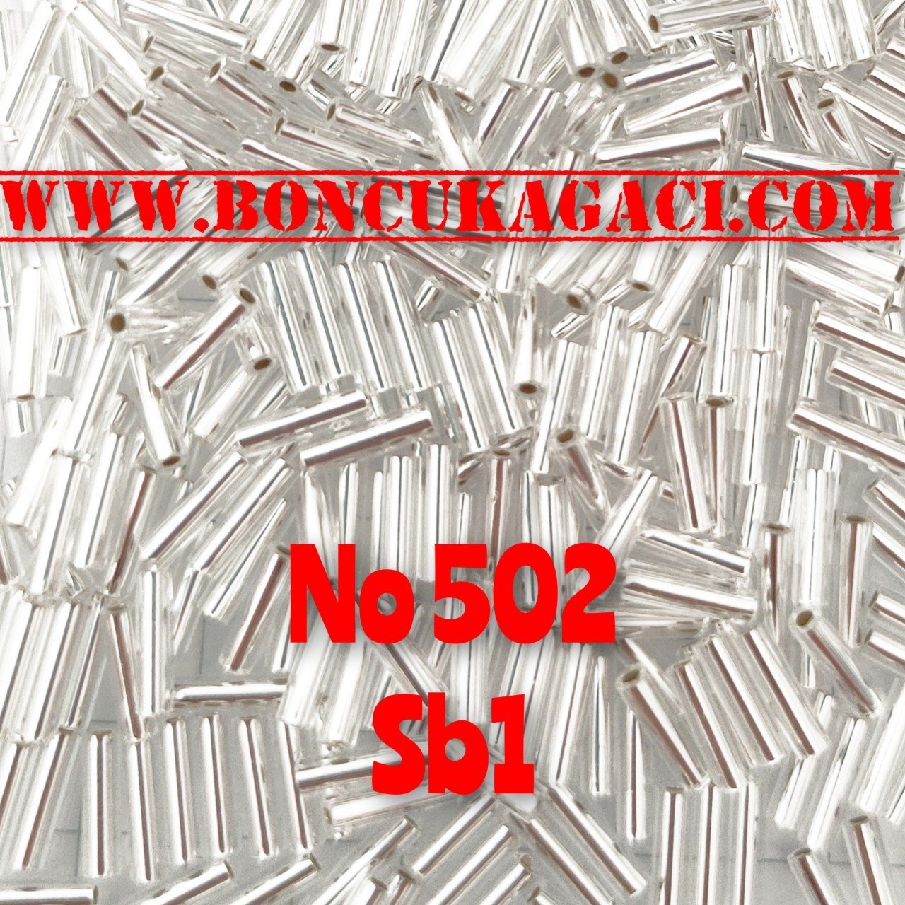 Miyuki Boru Boncuk , Slender Bugle No: 502 SB1 Kristal Gümüş 5 gr