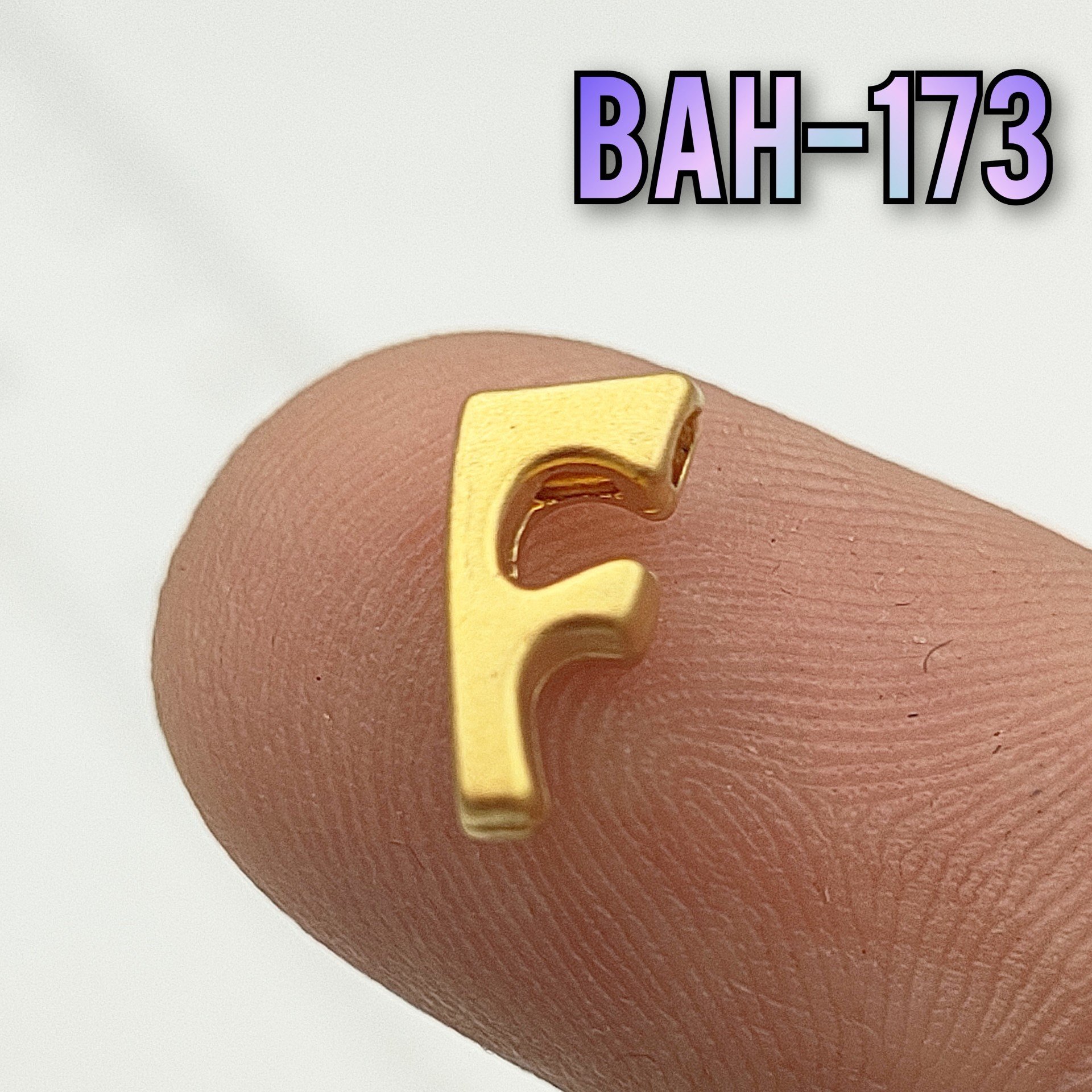 BAH-173 24 Ayar Mat Altın Kaplama F Harfi Boncuk
