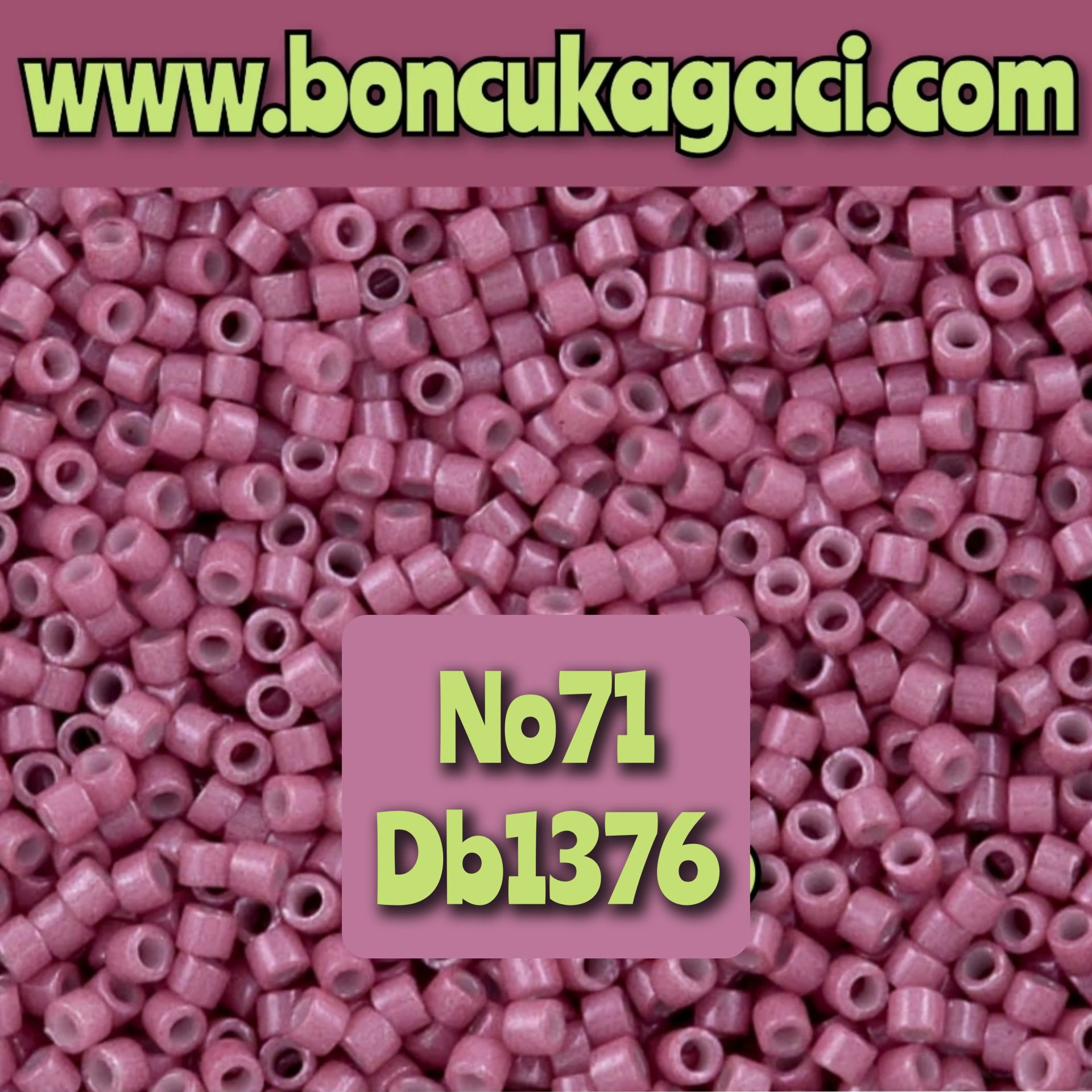 NO:071 Miyuki Delica , Miyuki Boncuk 11/0 DB1376 Boyalı Koyu Pembe
