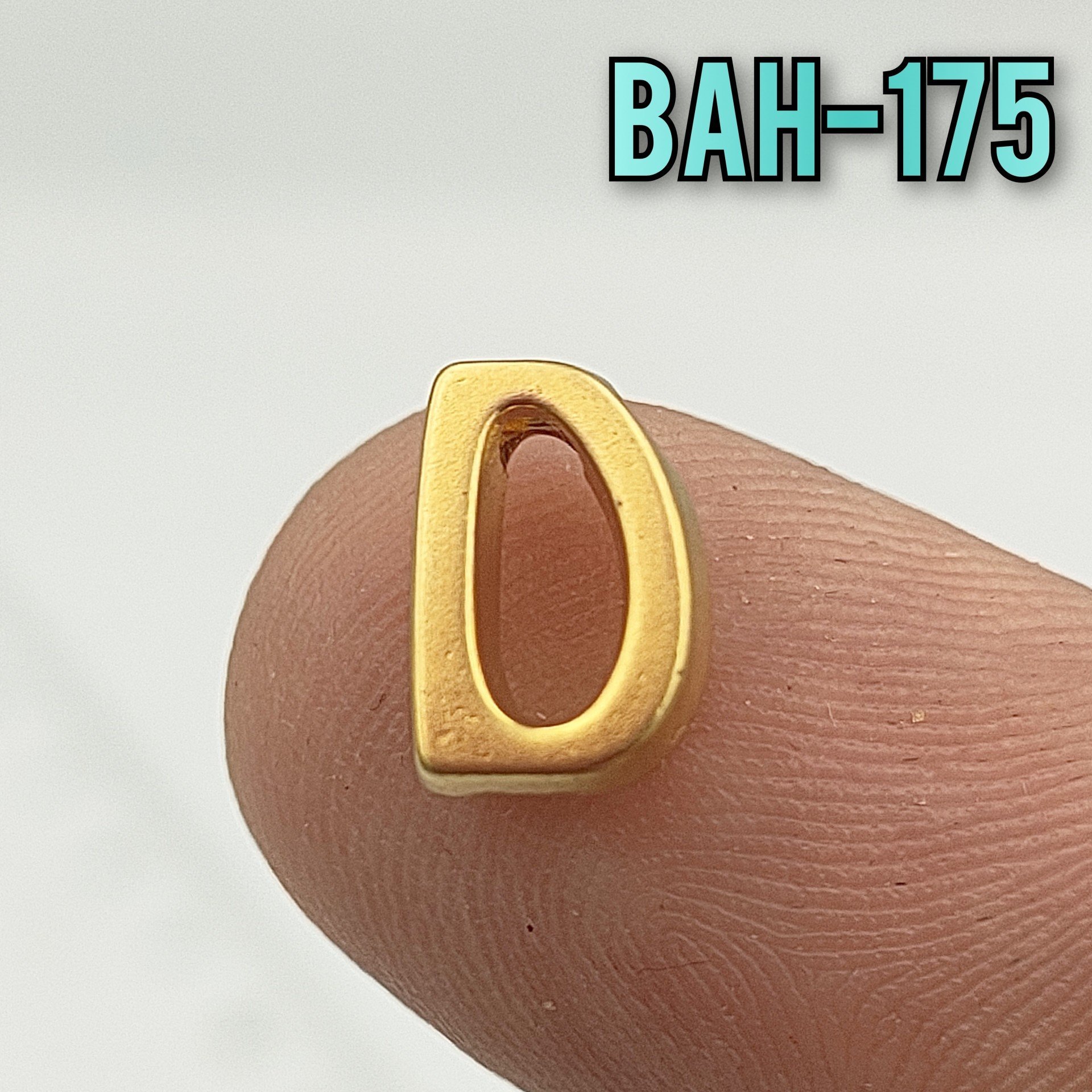 BAH-175 24 Ayar Mat Altın Kaplama D Harfi Boncuk