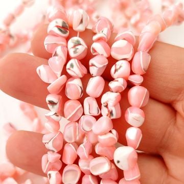 DT-042 Amorf Kesim Pembe Renk Sedef Doğaltaş Dizi