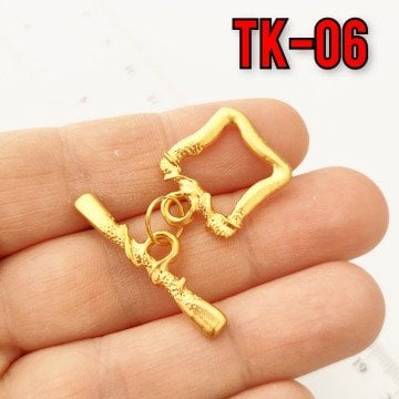 TK-06 24 Ayar Mat Altın Kaplama T Kilit