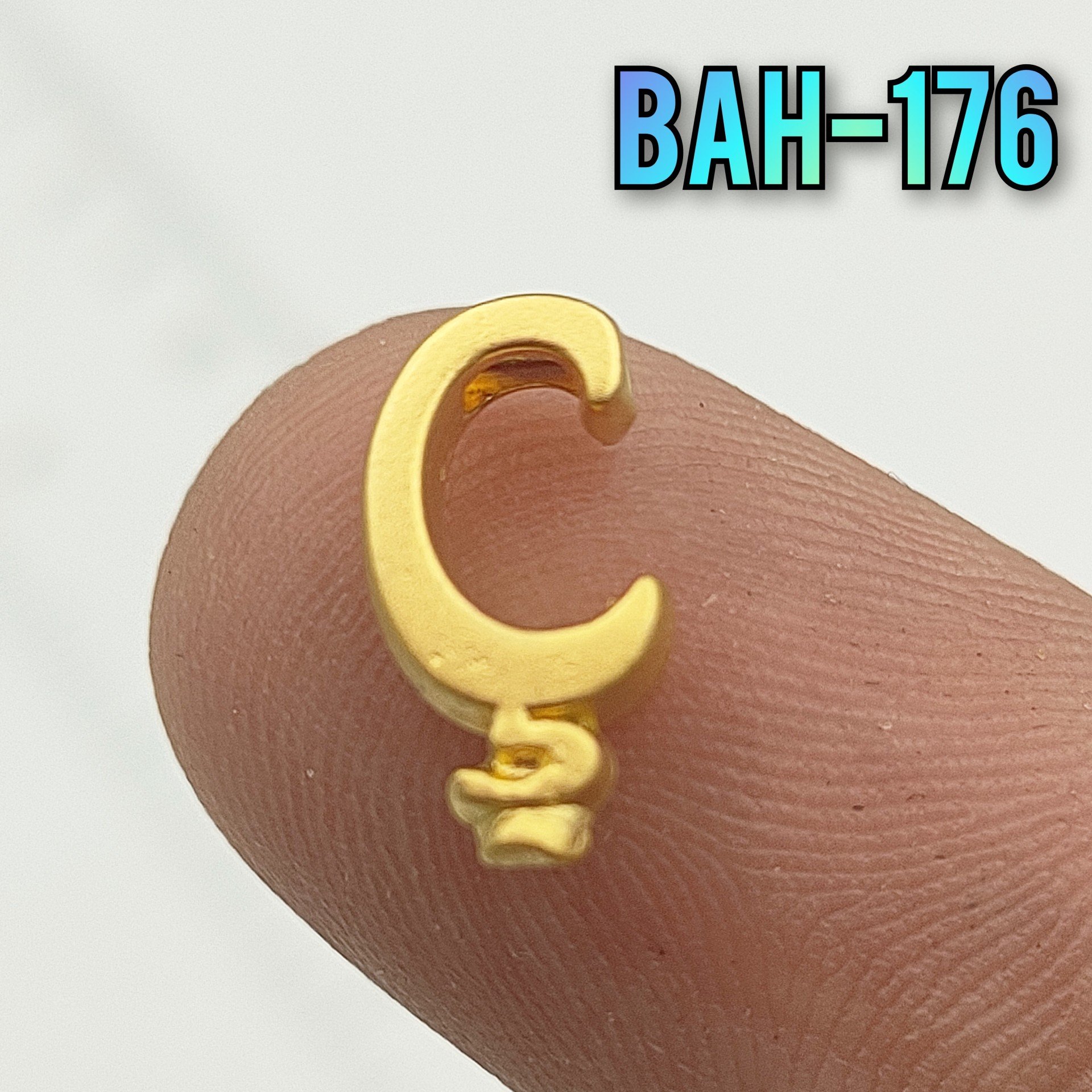 BAH-176 24 Ayar Mat Altın Kaplama Ç Harfi Boncuk