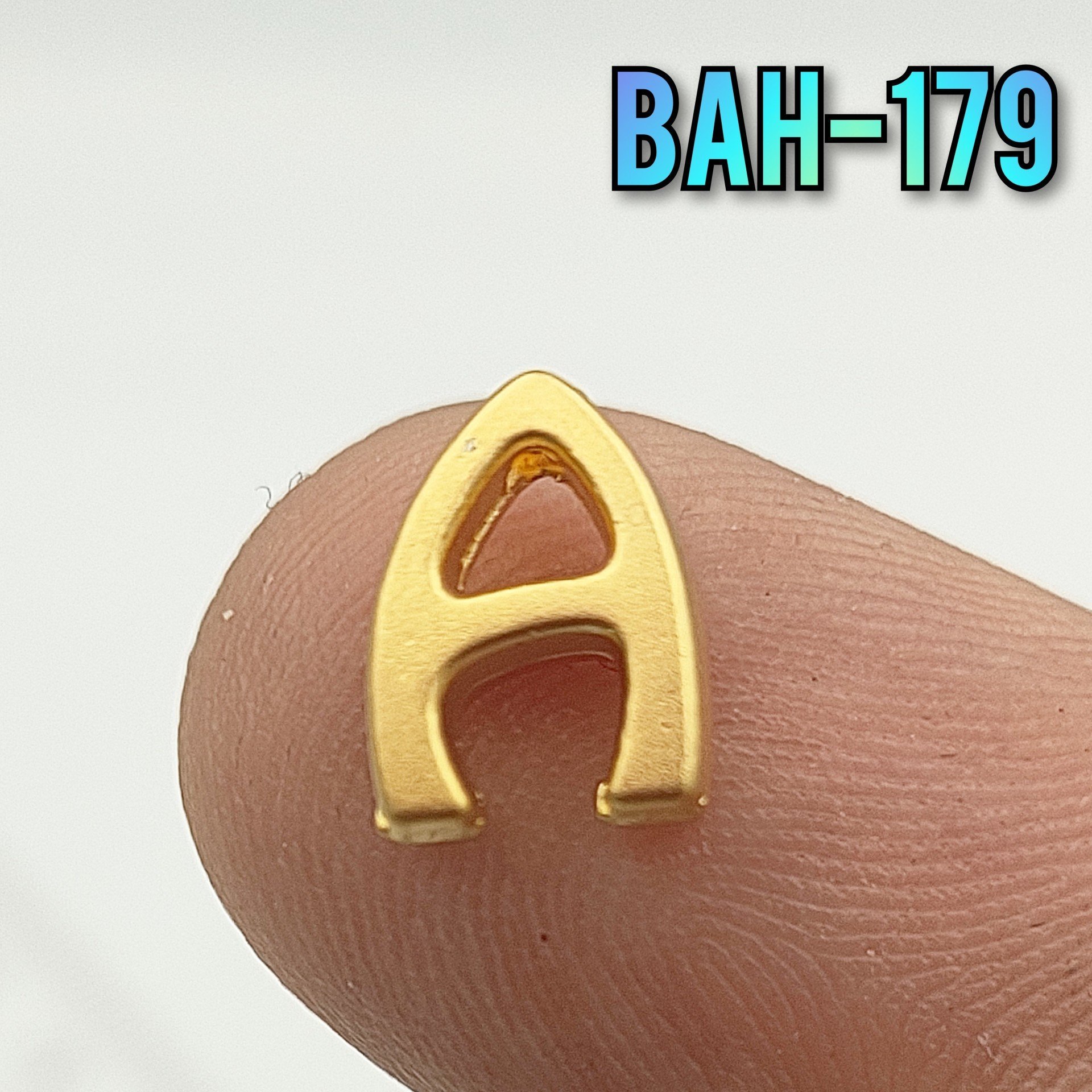 BAH-179 24 Ayar Mat Altın Kaplama A Harfi Boncuk