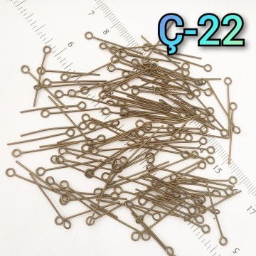 Ç-22 Antik Renk Halkalı Pirinç Takı Çivisi 30 mm