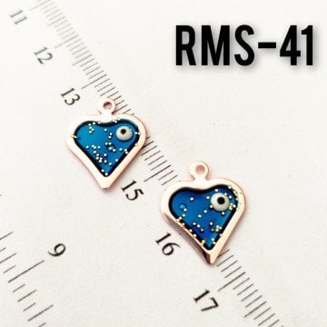 RMS-41 Rose Kaplama Simli Mineli Kalp