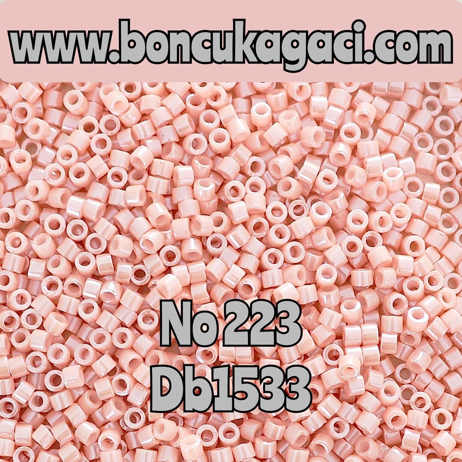 NO:223 Miyuki Delica , Miyuki Boncuk 11/0 DB1533 somon pembe