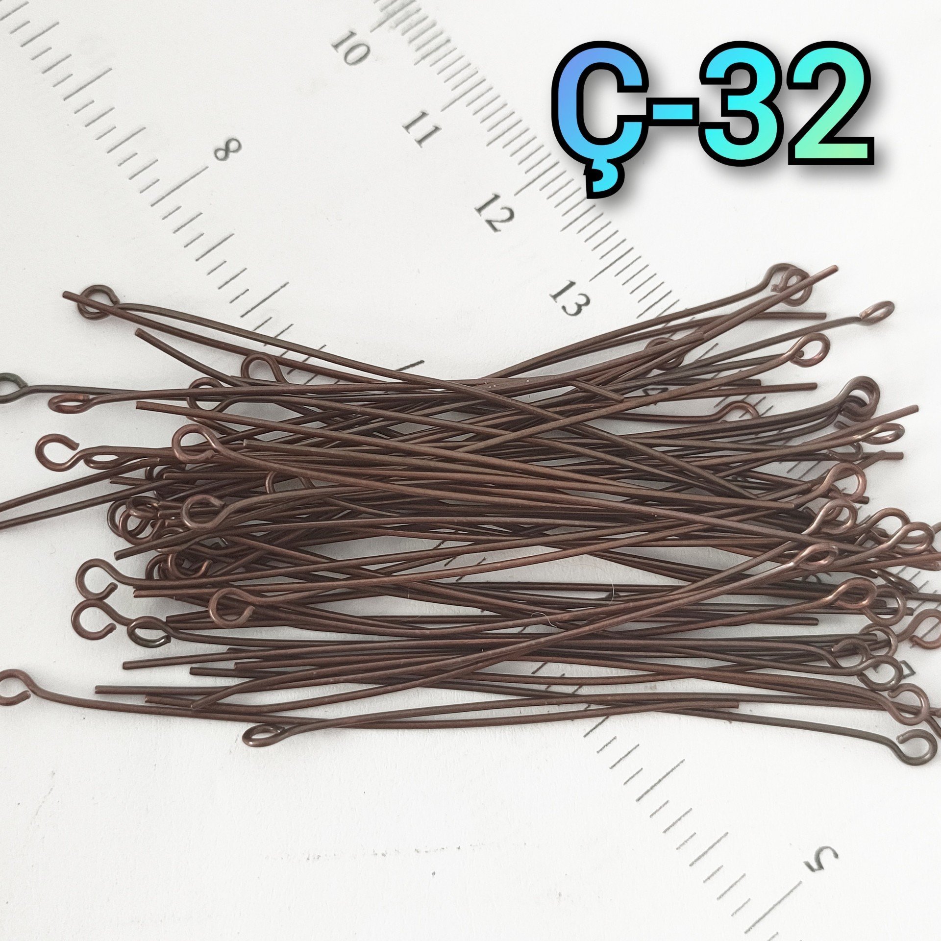Ç-32 Bakır Renk Halkalı Pirinç Takı Çivisi 70 mm